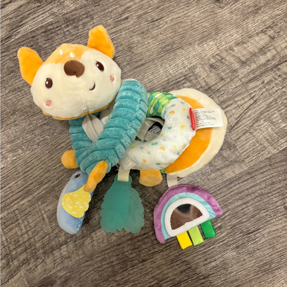 Infantino Fox Spiral Activity Toy with Teal and Multicolor